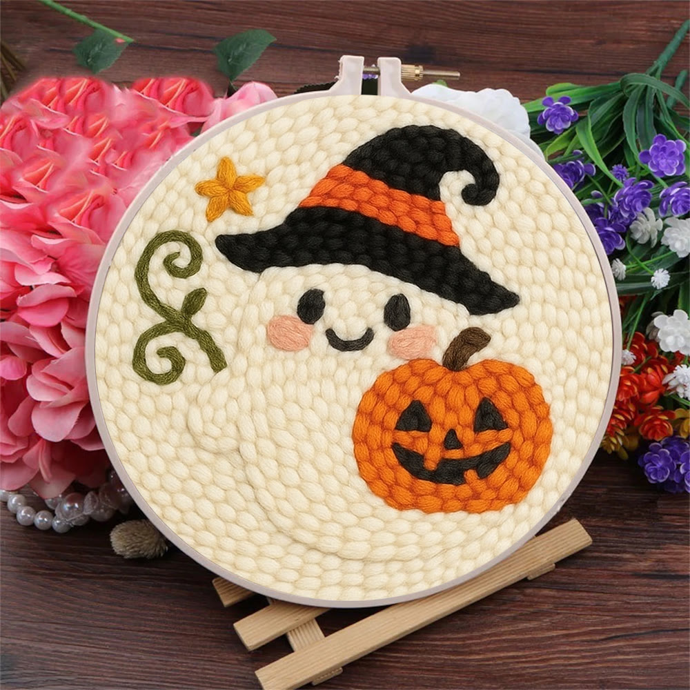  Cute Ghost Punch Needle  Kit - Spooky Halloween Needlework | Perfect Halloween Gift - image 4