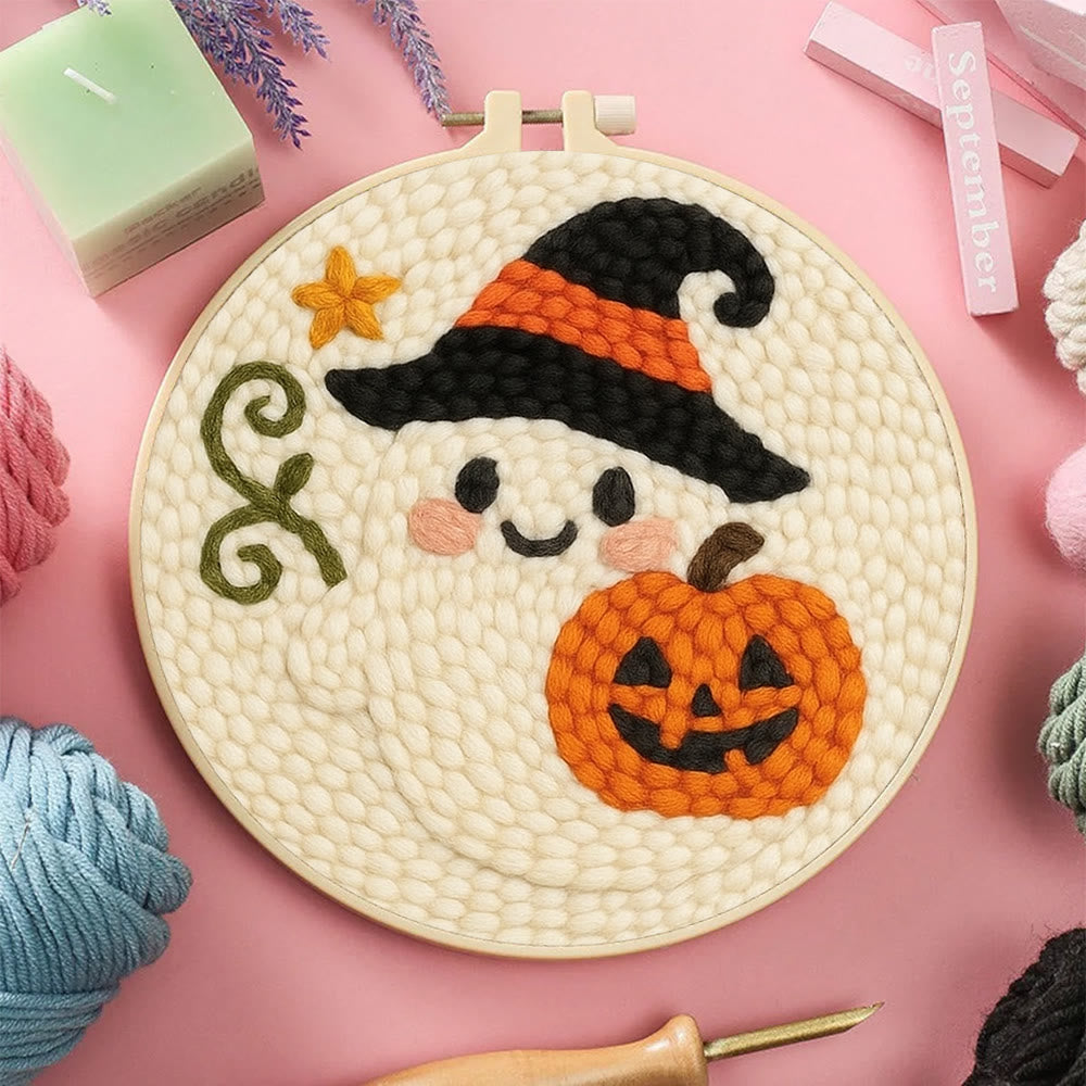  Cute Ghost Punch Needle  Kit - Spooky Halloween Needlework | Perfect Halloween Gift - image 3