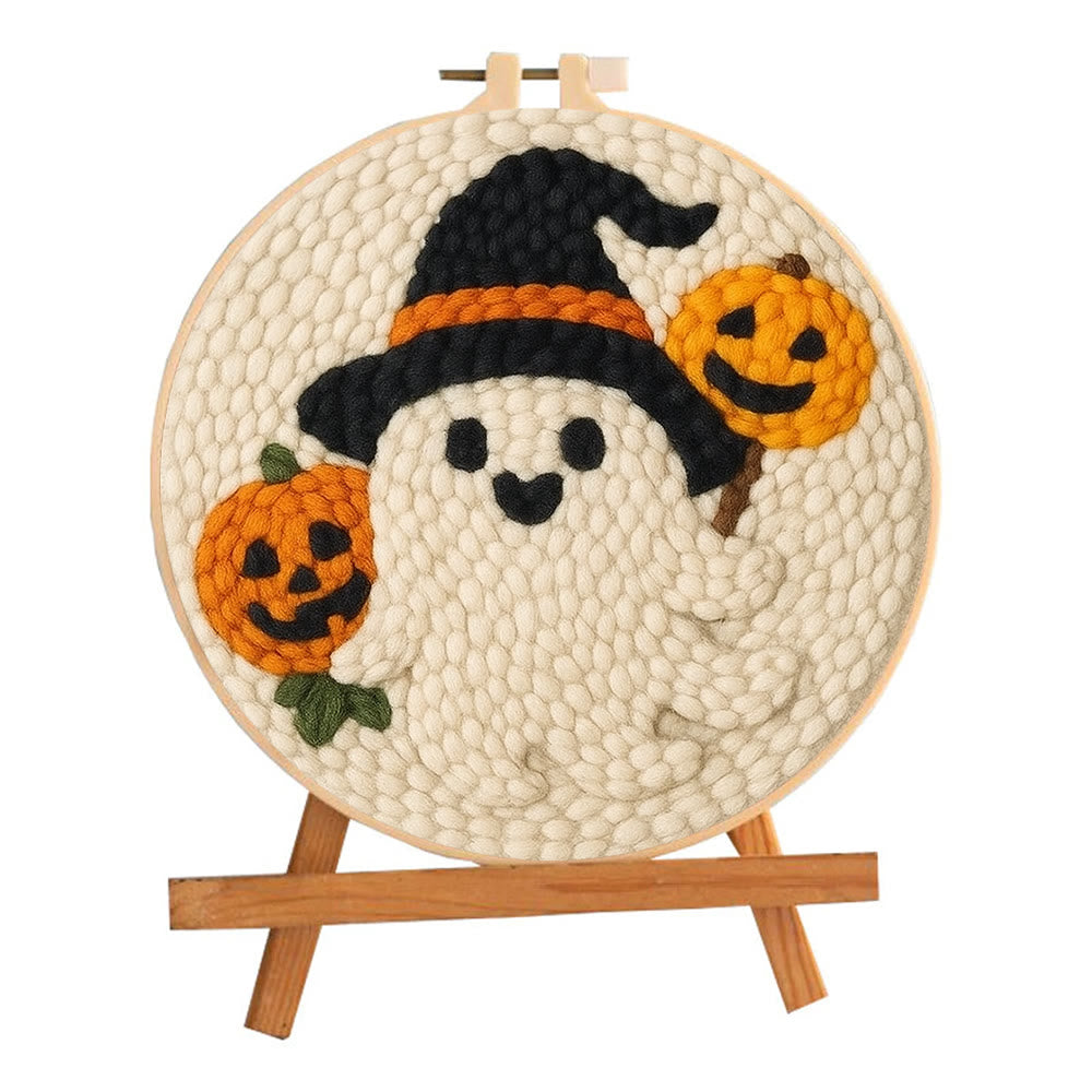  Pumpkin Ghost Punch Needle Kit - Halloween Craft Kit | Diy Holiday Home Decor - image 1