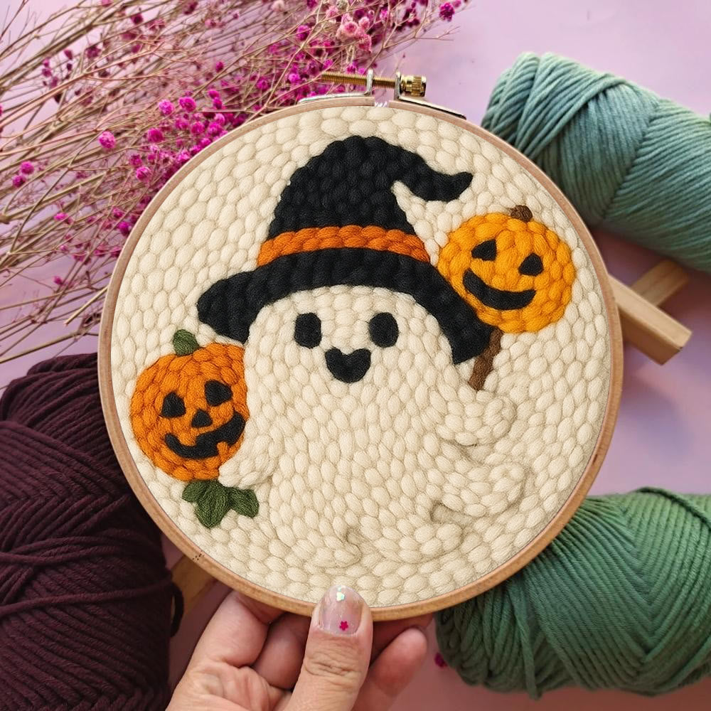  Pumpkin Ghost Punch Needle Kit - Halloween Craft Kit | Diy Holiday Home Decor - image 4