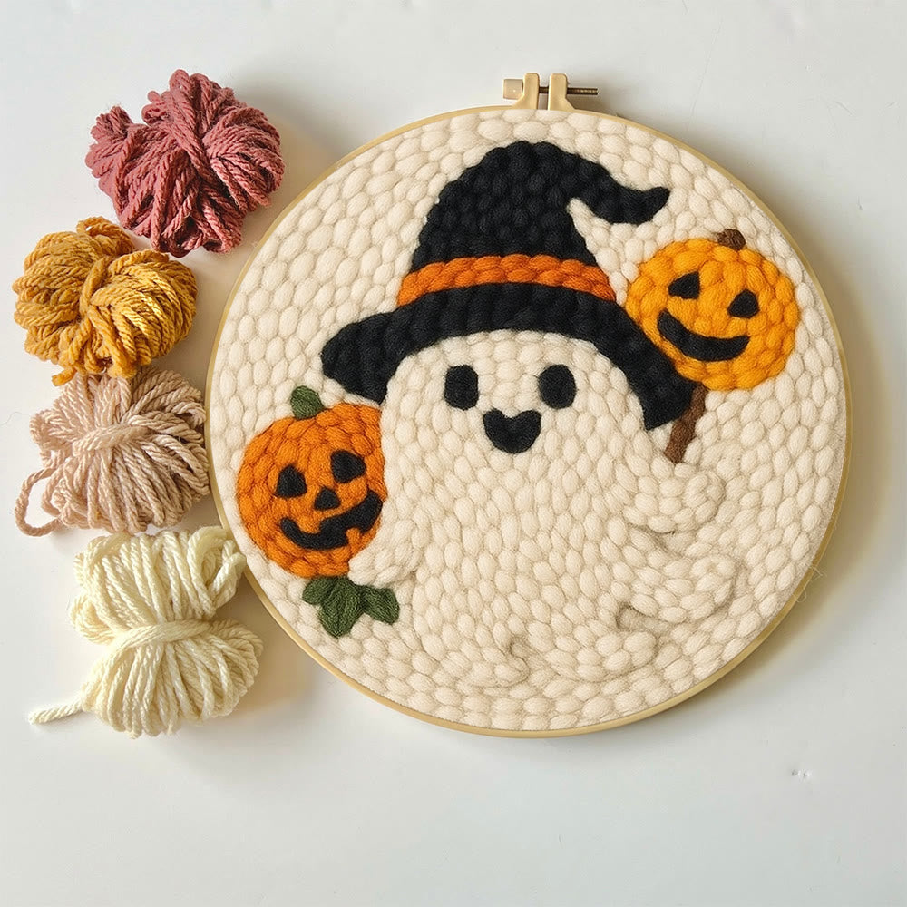  Pumpkin Ghost Punch Needle Kit - Halloween Craft Kit | Diy Holiday Home Decor - image 9