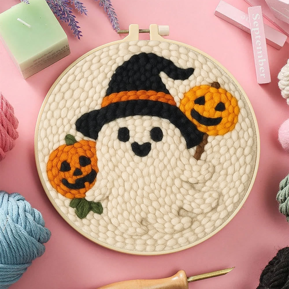  Pumpkin Ghost Punch Needle Kit - Halloween Craft Kit | Diy Holiday Home Decor - image 5