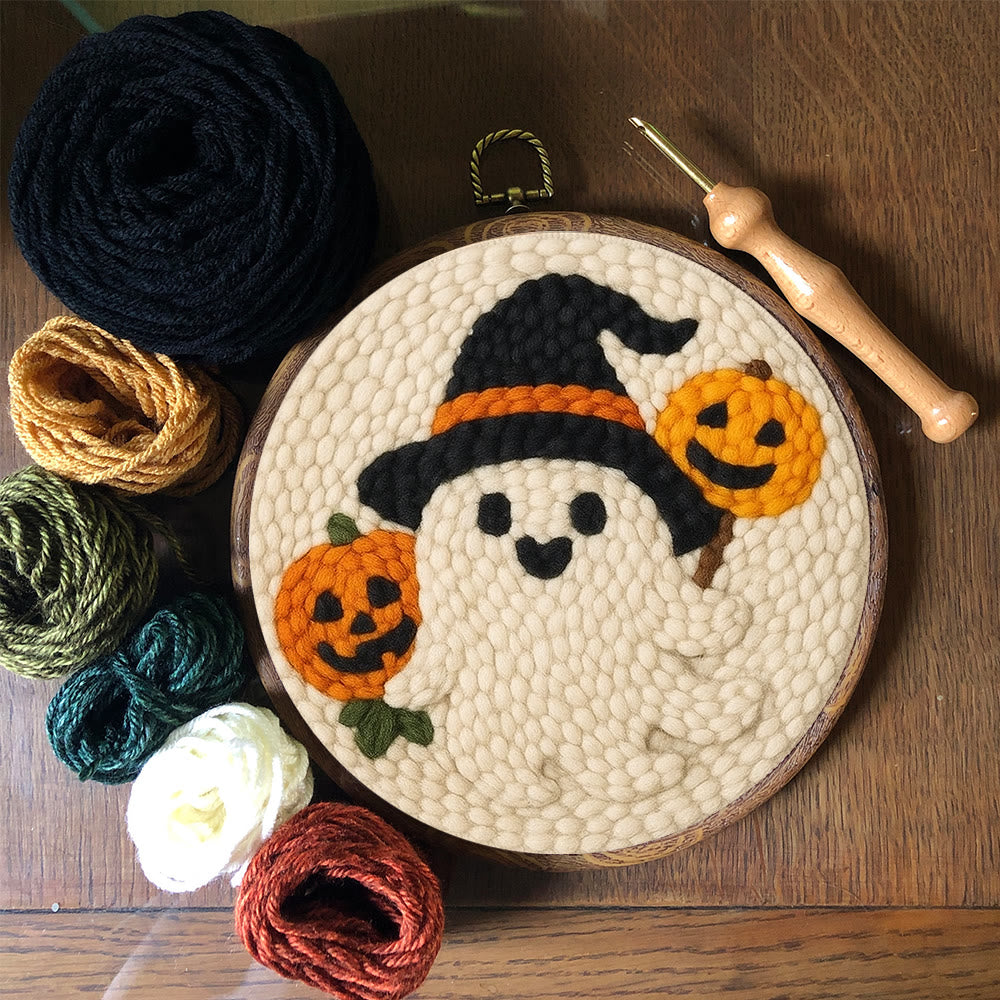  Pumpkin Ghost Punch Needle Kit - Halloween Craft Kit | Diy Holiday Home Decor - image 8