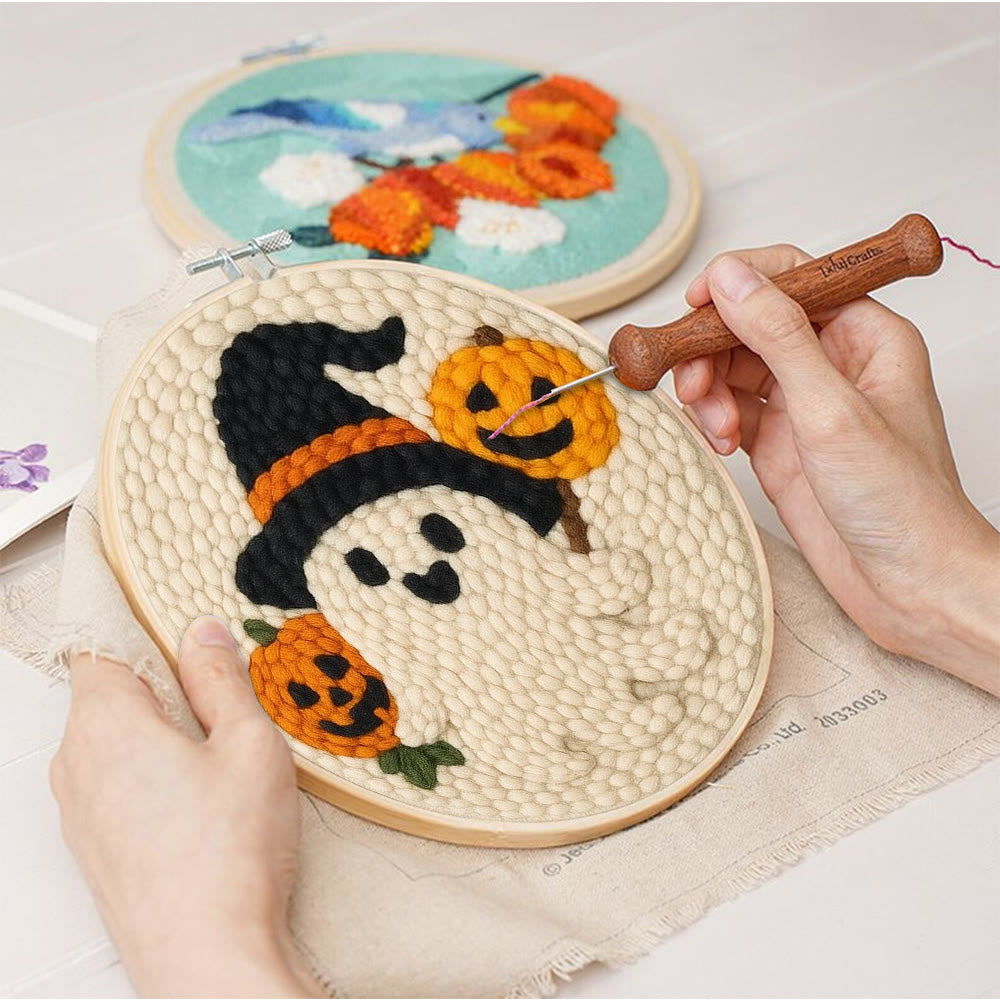  Pumpkin Ghost Punch Needle Kit - Halloween Craft Kit | Diy Holiday Home Decor - image 3