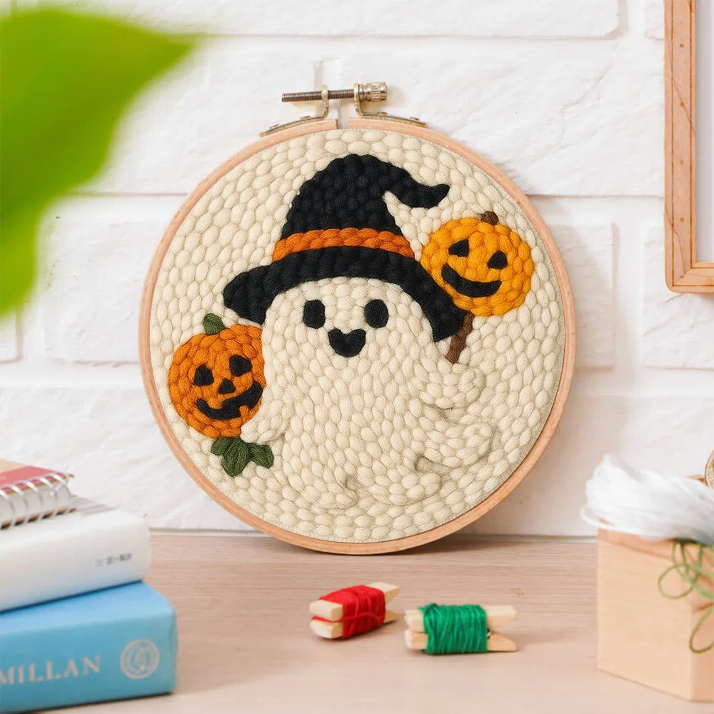  Pumpkin Ghost Punch Needle Kit - Halloween Craft Kit | Diy Holiday Home Decor - image 2