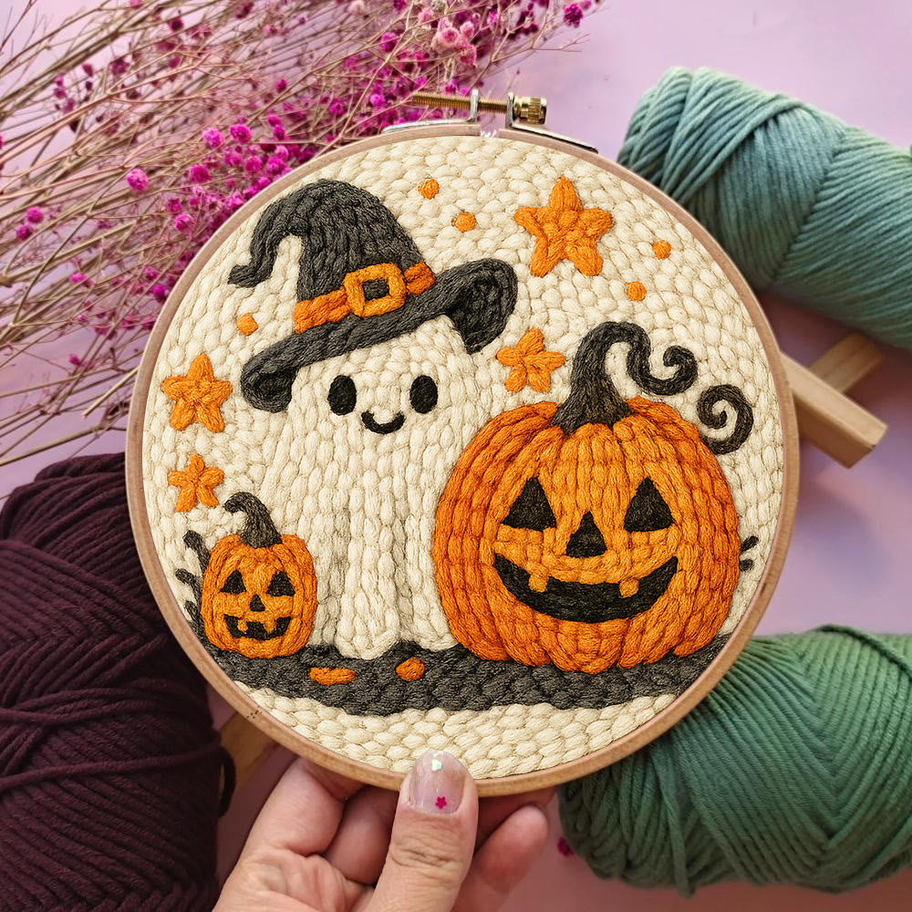 Whimsical Ghost Punch Needle  Kit - Holiday Wall Artwork | Yarn Craft For Starter - image 5
