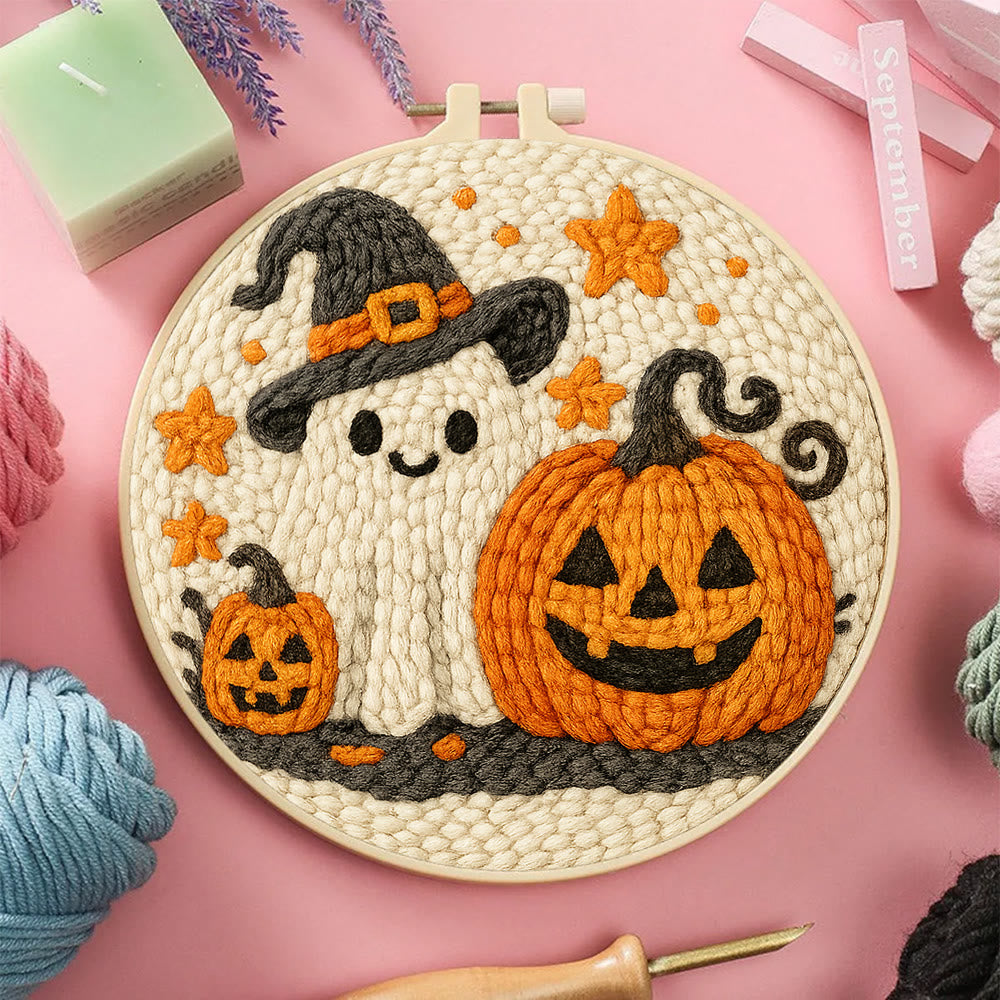 Whimsical Ghost Punch Needle  Kit - Holiday Wall Artwork | Yarn Craft For Starter - image 6