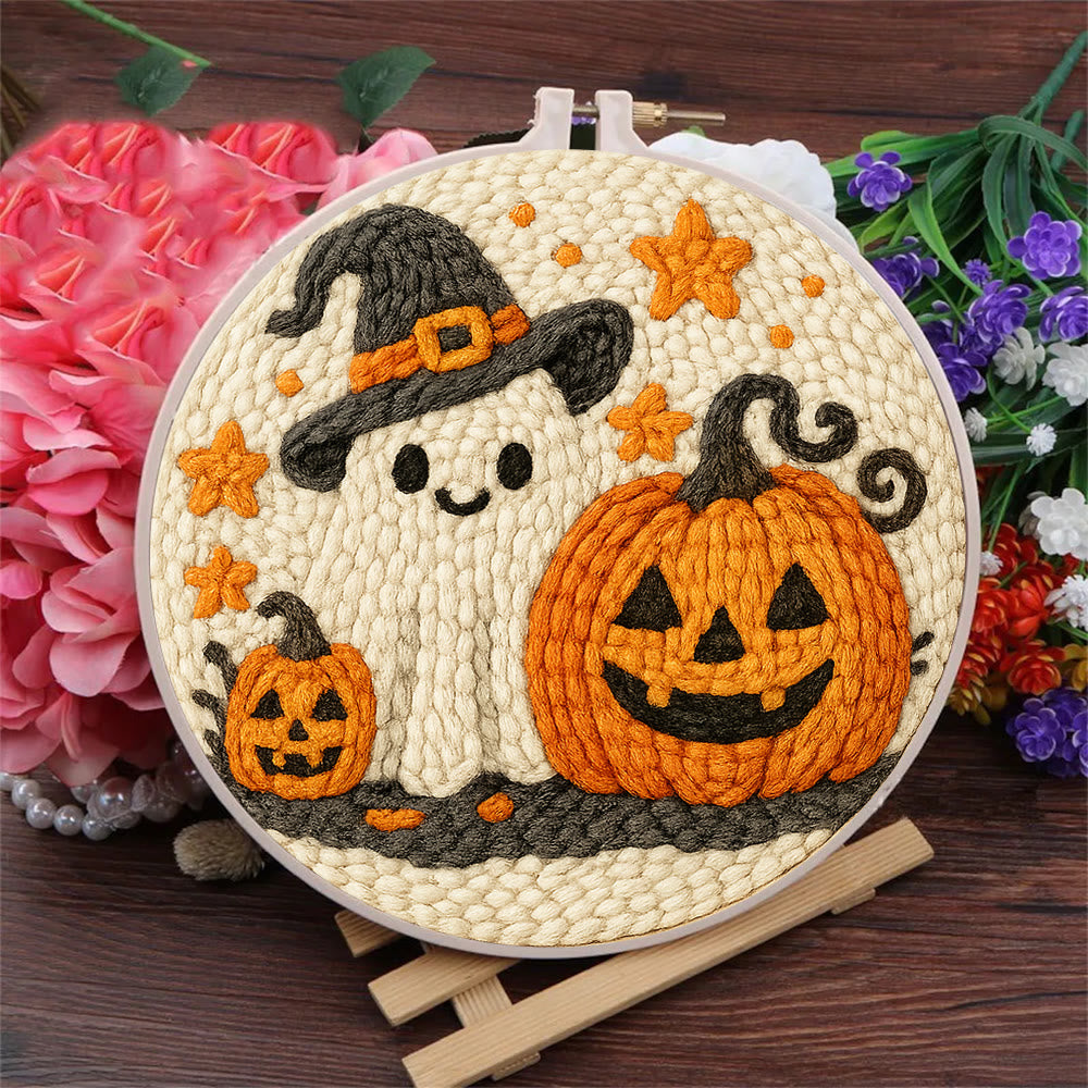 Whimsical Ghost Punch Needle  Kit - Holiday Wall Artwork | Yarn Craft For Starter - image 7