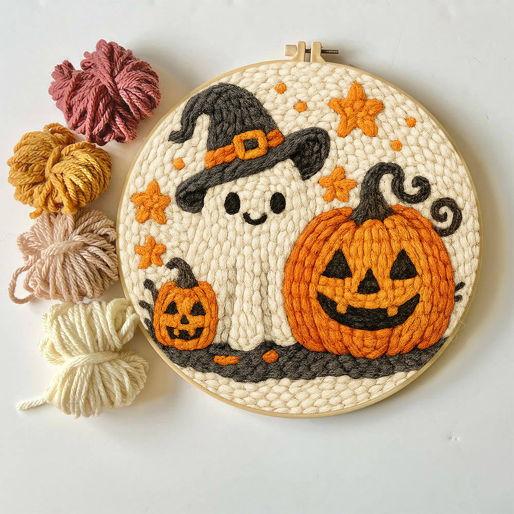 Whimsical Ghost Punch Needle  Kit - Holiday Wall Artwork | Yarn Craft For Starter - image 3