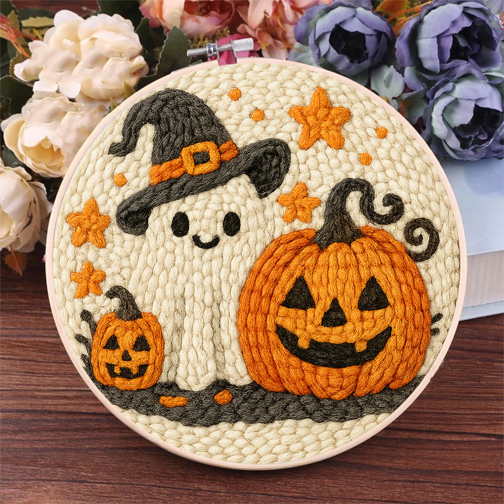 Whimsical Ghost Punch Needle  Kit - Holiday Wall Artwork | Yarn Craft For Starter - image 8