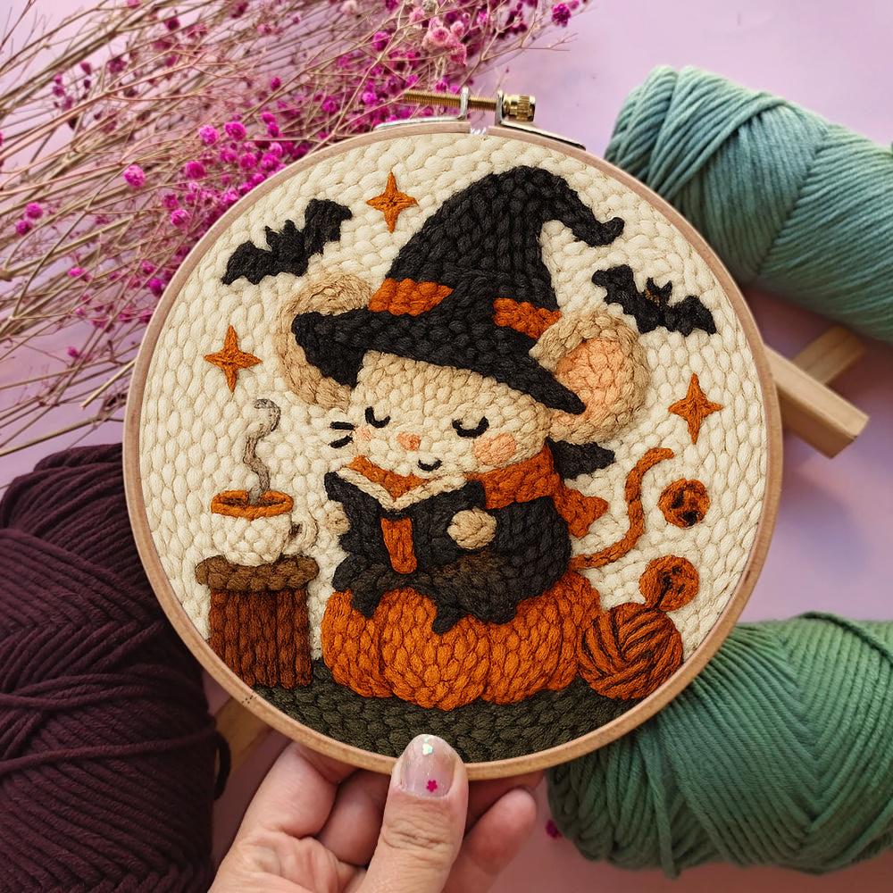 Wizard Mouse Punch Needle  Kit - Handmade Halloween Craft For Kids | Unique Wall Decoration - image 3