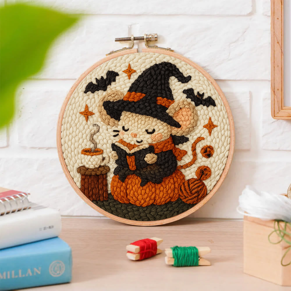 Wizard Mouse Punch Needle  Kit - Handmade Halloween Craft For Kids | Unique Wall Decoration - image 8