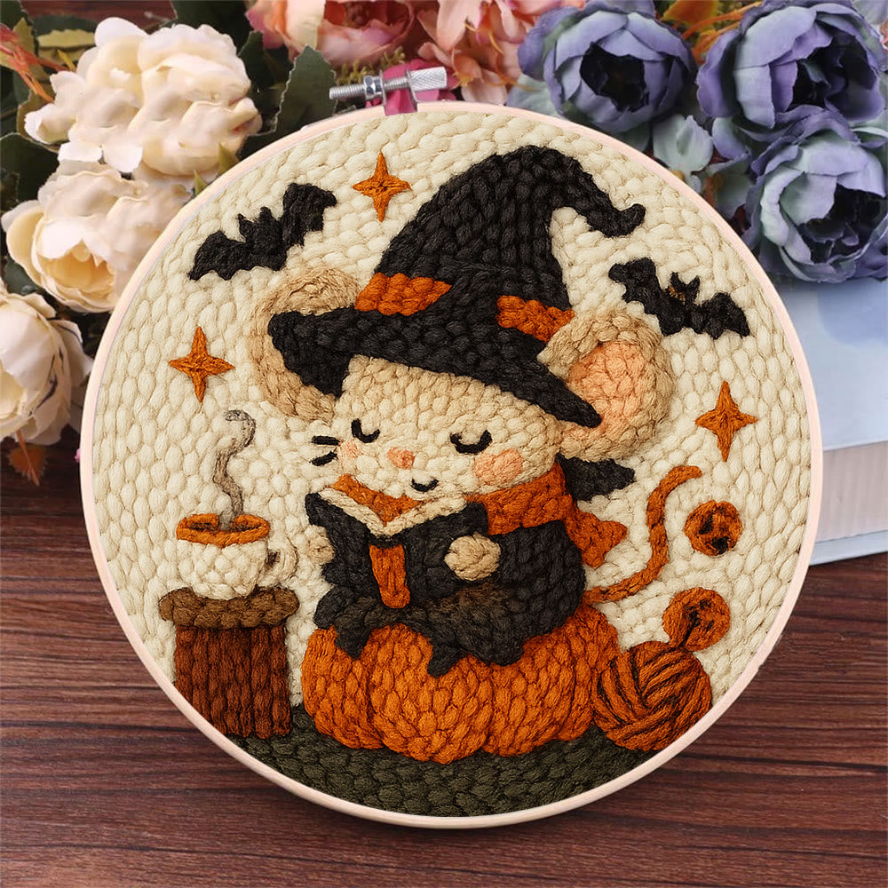 Wizard Mouse Punch Needle  Kit - Handmade Halloween Craft For Kids | Unique Wall Decoration - image 6