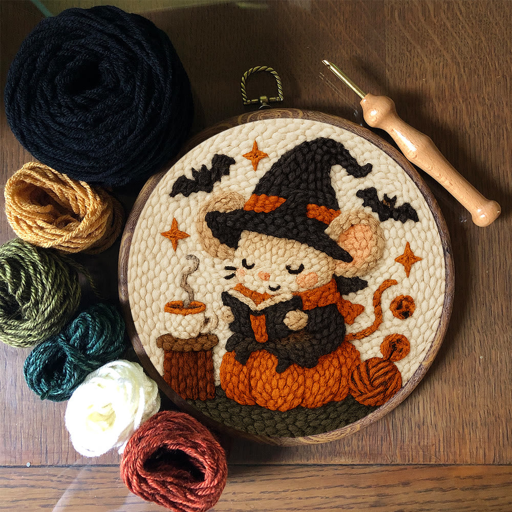 Wizard Mouse Punch Needle  Kit - Handmade Halloween Craft For Kids | Unique Wall Decoration - image 7