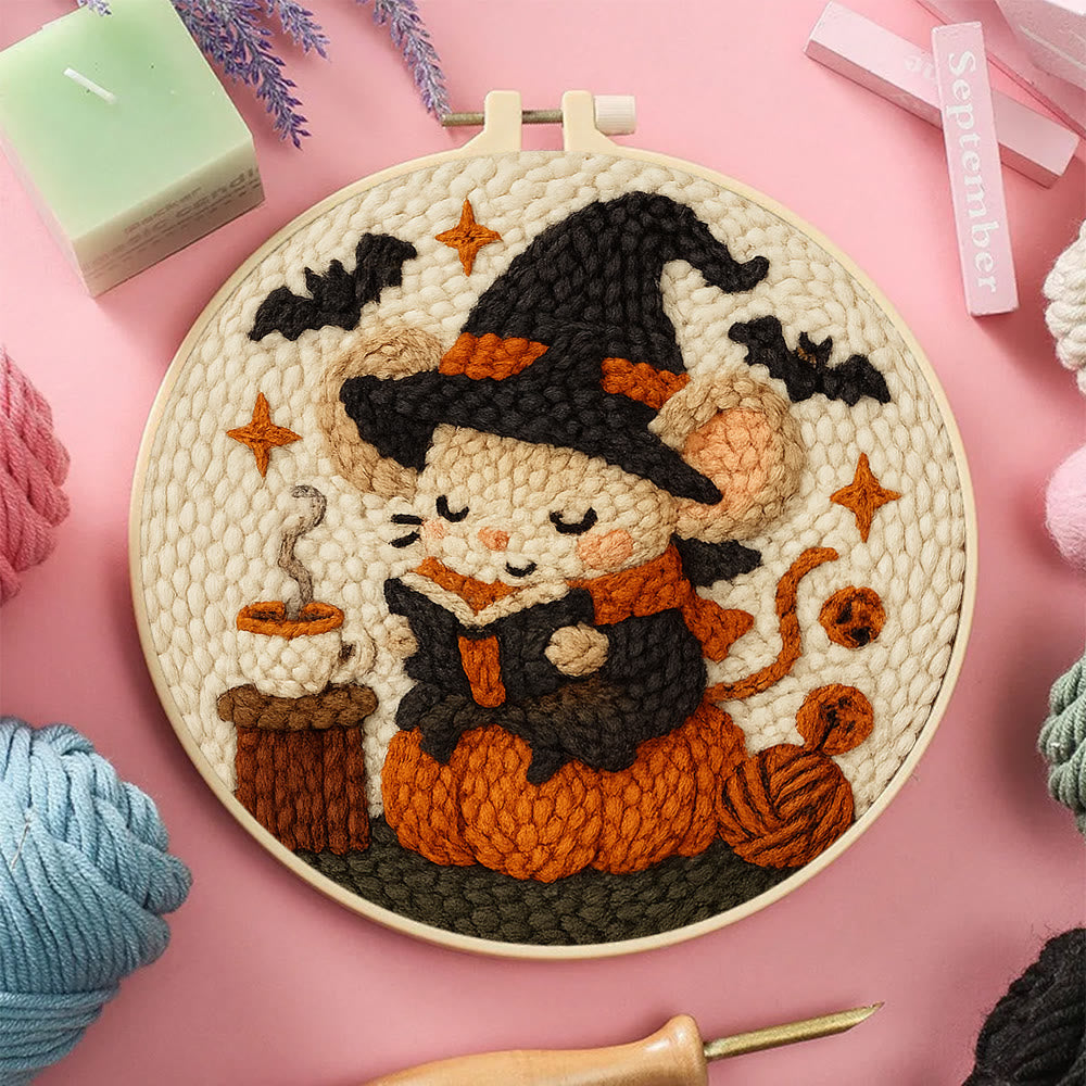 Wizard Mouse Punch Needle  Kit - Handmade Halloween Craft For Kids | Unique Wall Decoration - image 5
