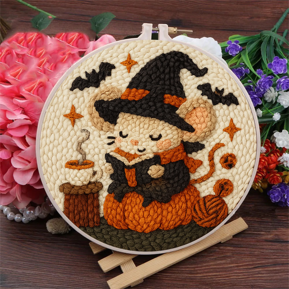 Wizard Mouse Punch Needle  Kit - Handmade Halloween Craft For Kids | Unique Wall Decoration - image 4