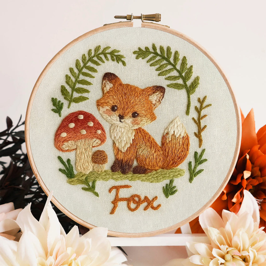 Rubbyoo Embroidery Kit - Forest Fox | Adorable Animal Sewing | Nice Desk Decor - image 3