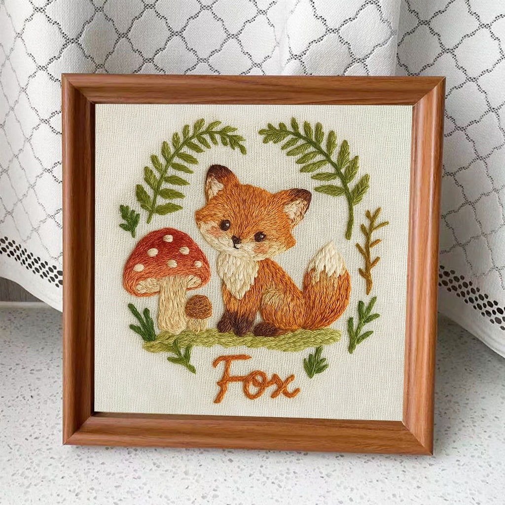 Rubbyoo Embroidery Kit - Forest Fox | Adorable Animal Sewing | Nice Desk Decor - Embroidery Kit Plus An Extra Frame - image 8