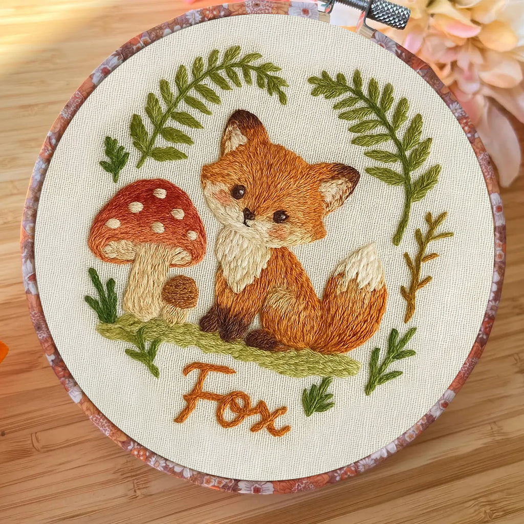 Rubbyoo Embroidery Kit - Forest Fox | Adorable Animal Sewing | Nice Desk Decor - image 2