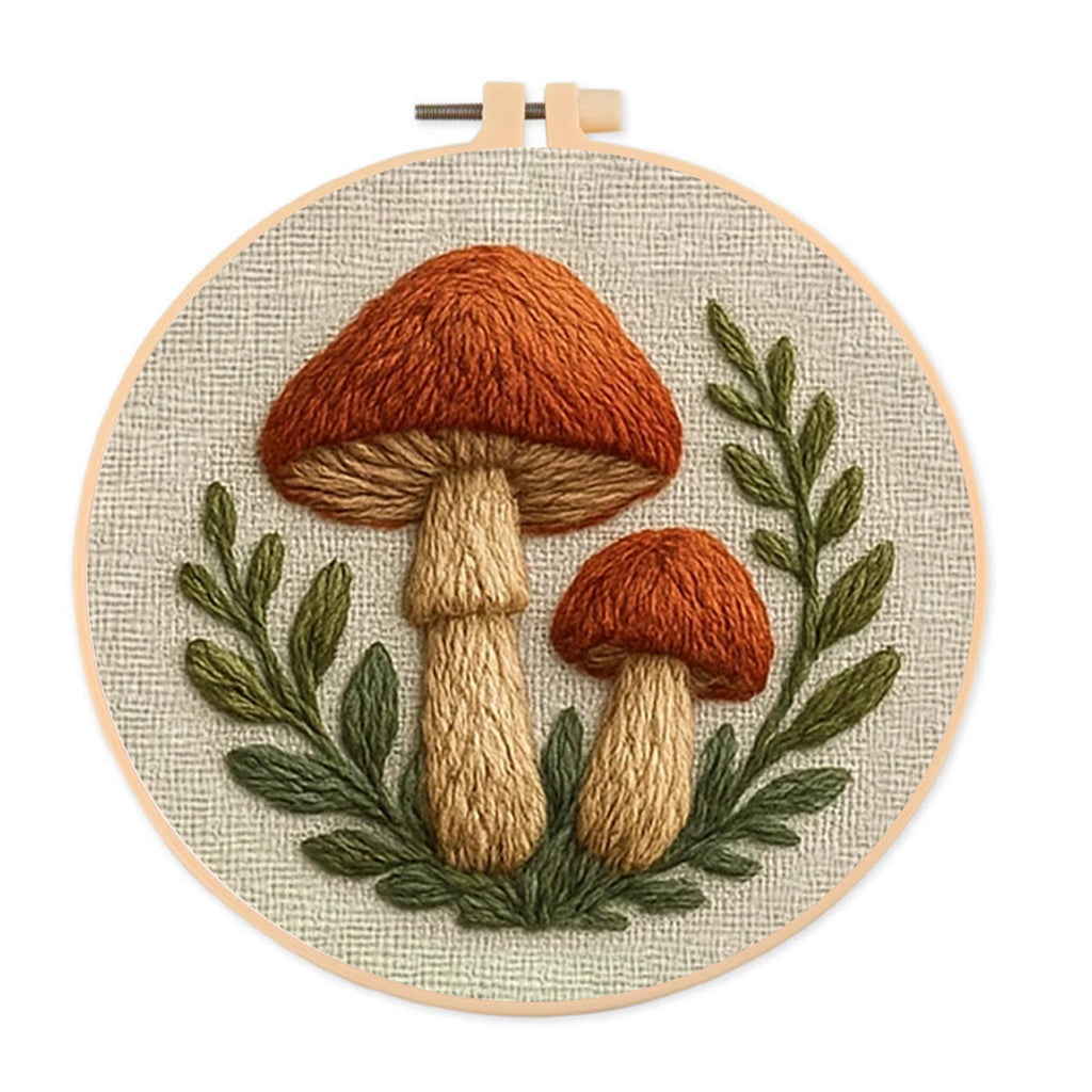 Rubbyoo Embroidery Kit - Forest Insects And Plants Series| Flower Handmade Craft | Landscape Stitch Artwork - Mushroom - image 5