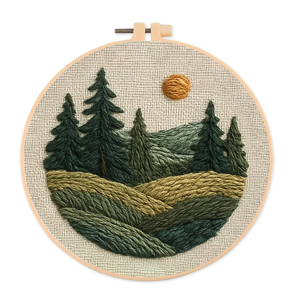Rubbyoo Embroidery Kit - Forest Insects And Plants Series| Flower Handmade Craft | Landscape Stitch Artwork - Mountain - image 4