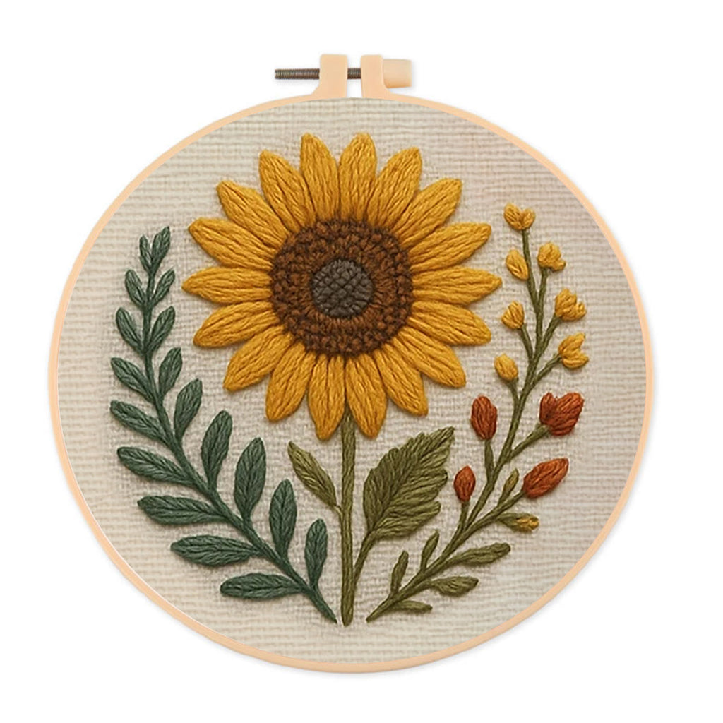 Rubbyoo Embroidery Kit - Forest Insects And Plants Series| Flower Handmade Craft | Landscape Stitch Artwork - Sunflower - image 2