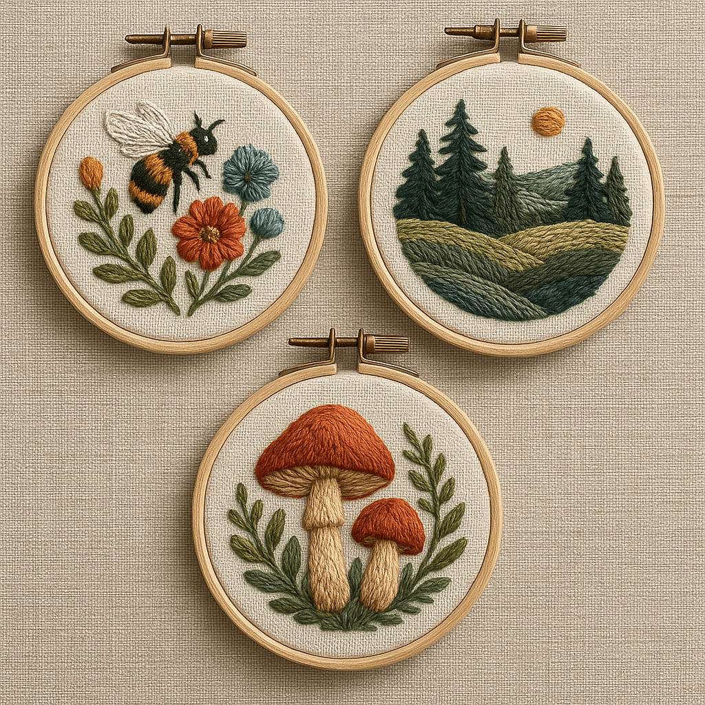 Rubbyoo Embroidery Kit - Forest Insects And Plants Series| Flower Handmade Craft | Landscape Stitch Artwork - image 7
