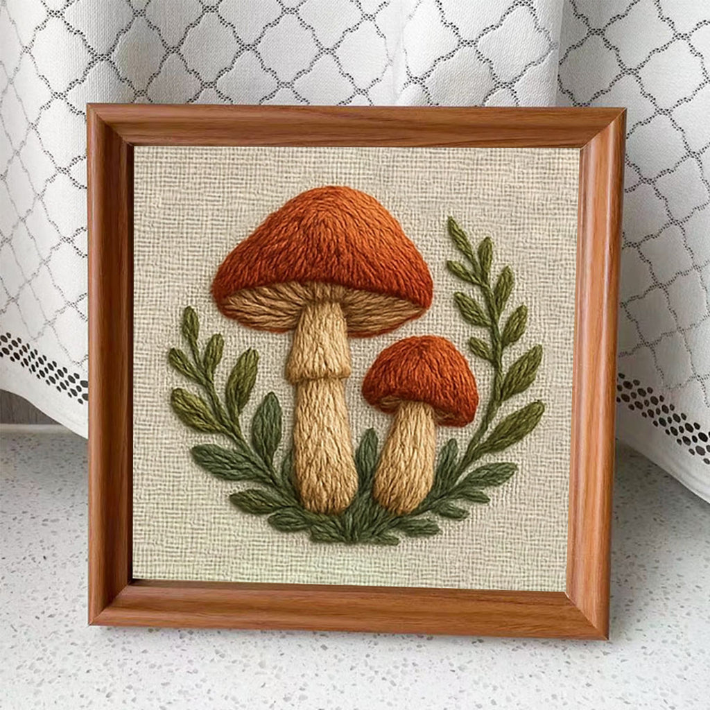 Rubbyoo Embroidery Kit - Forest Insects And Plants Series| Flower Handmade Craft | Landscape Stitch Artwork - Mushroom - Embroidery Kit Plus An Extra Frame - image 13