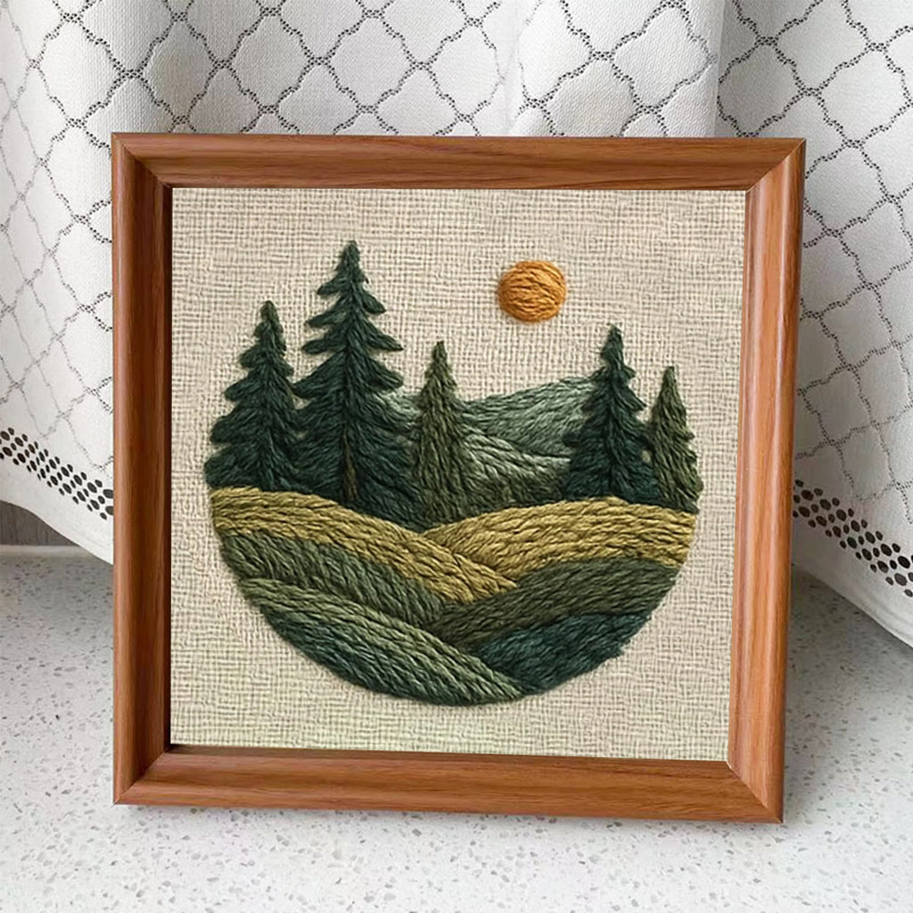 Rubbyoo Embroidery Kit - Forest Insects And Plants Series| Flower Handmade Craft | Landscape Stitch Artwork - Mountain - Embroidery Kit Plus An Extra Frame - image 12