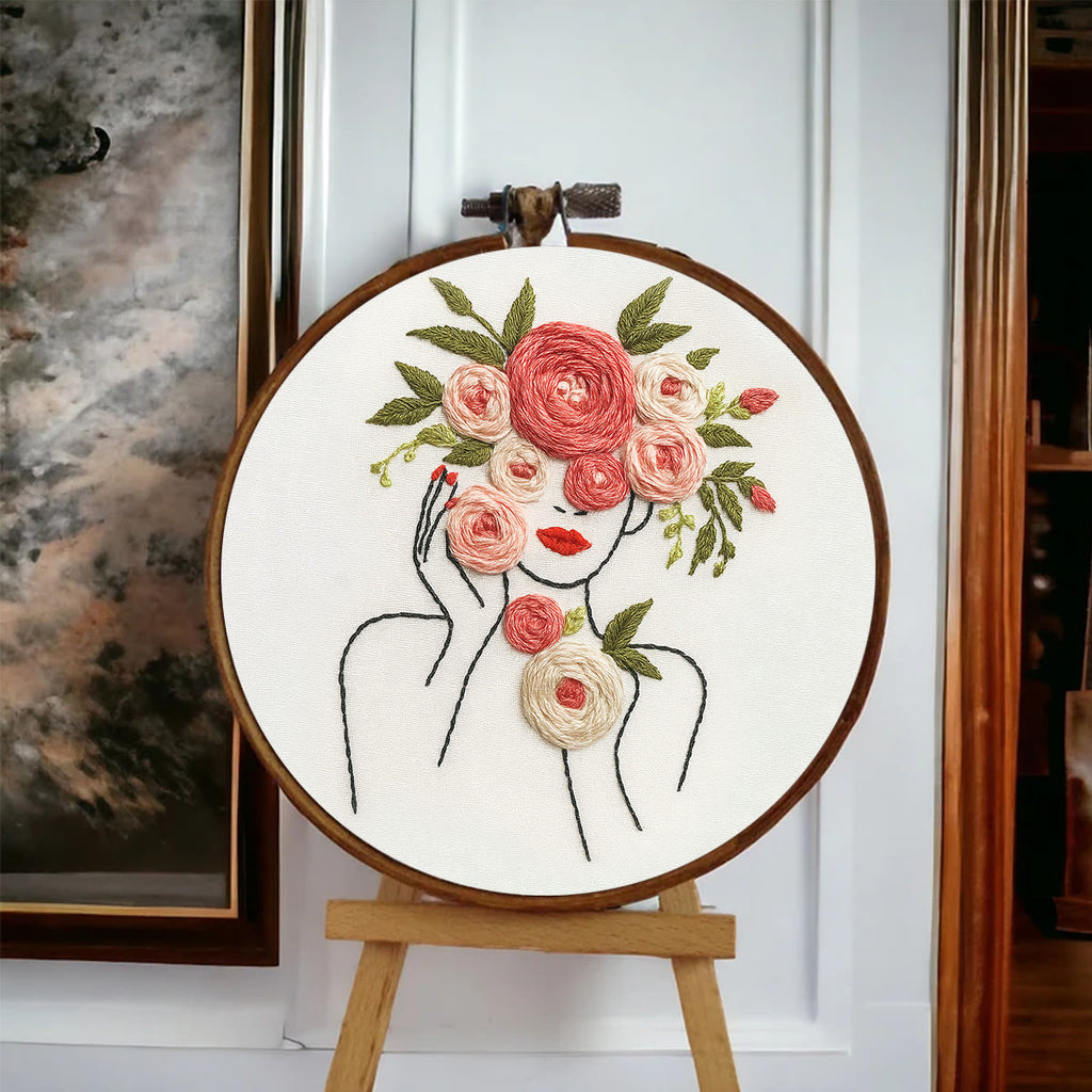 Rubbyoo Embroidery Kit - Floral Female Series |  Diy Stitching Gift | Perfect For Home Decor - image 7