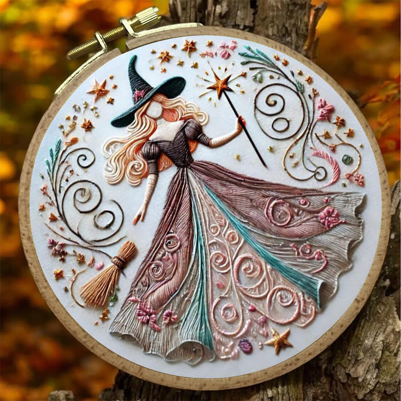 Rubbyoo Embroidery Kit - Halloween Powerful Witch | Diy Hanging Craft  | Gift For Needlework Lovers - image 3