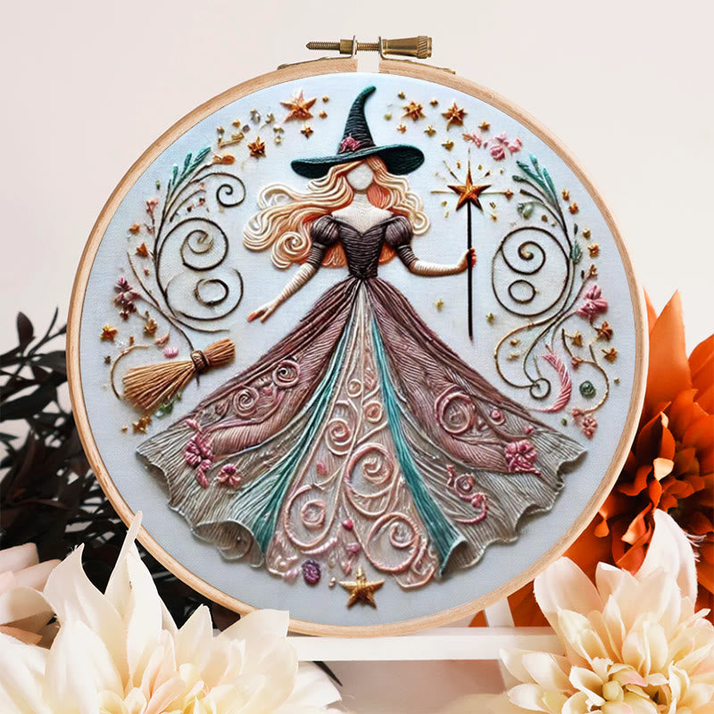 Rubbyoo Embroidery Kit - Halloween Powerful Witch | Diy Hanging Craft  | Gift For Needlework Lovers - image 4