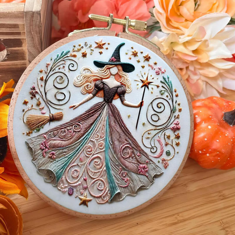 Rubbyoo Embroidery Kit - Halloween Powerful Witch | Diy Hanging Craft  | Gift For Needlework Lovers - image 2