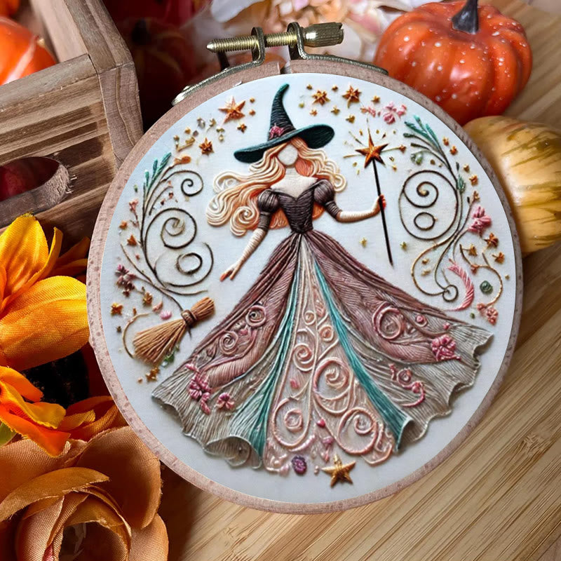 Rubbyoo Embroidery Kit - Halloween Powerful Witch | Diy Hanging Craft  | Gift For Needlework Lovers - image 6