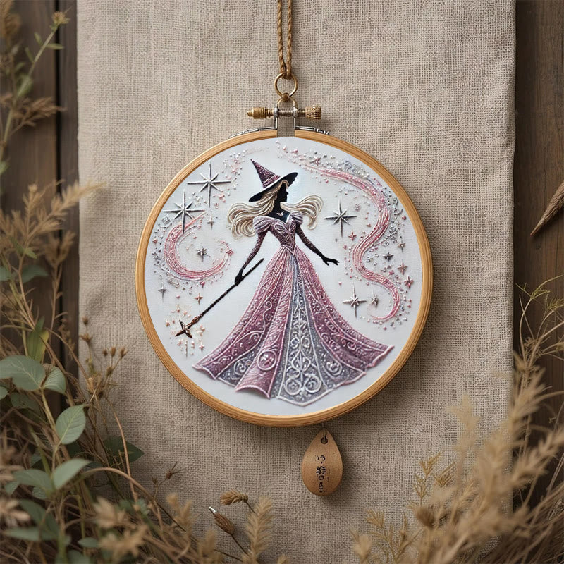 Rubbyoo Embroidery Kit - Pink Magical Witch | Diy Sewing Artwork | Gothic Handmade Set For Beginners - image 6