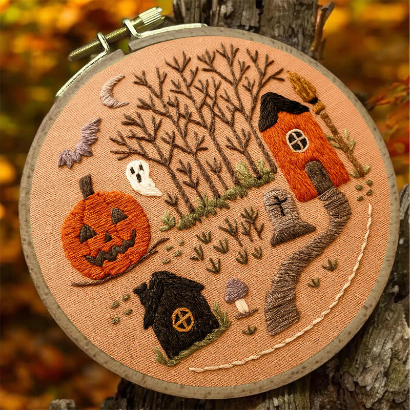 Rubbyoo Embroidery Kit - Halloween Spooky Scene | Great Halloween Decoration |  Diy Handmade Sewing Gifts  - image 3