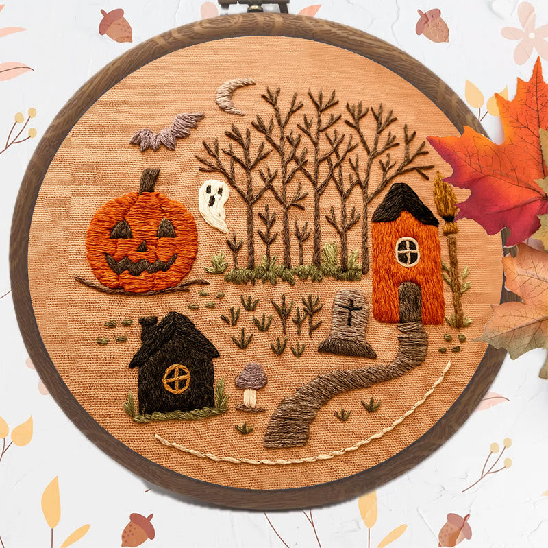 Rubbyoo Embroidery Kit - Halloween Spooky Scene | Great Halloween Decoration |  Diy Handmade Sewing Gifts  - image 7