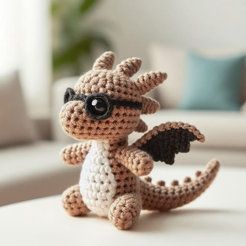 Diy Handmade Stylish Dragon Crochet Kit - Creative Animal Handicraft | Easy Crocheted Doll For Kids - Diy Handmade Stylish Dragon Crochet Kit - image 0