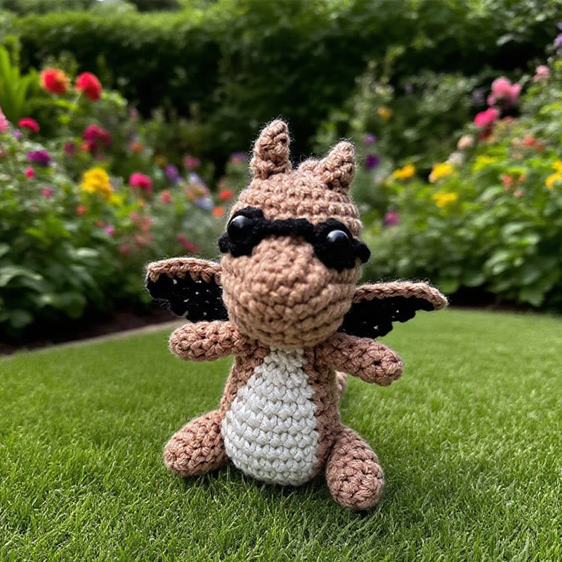 Diy Handmade Stylish Dragon Crochet Kit - Creative Animal Handicraft | Easy Crocheted Doll For Kids - image 1