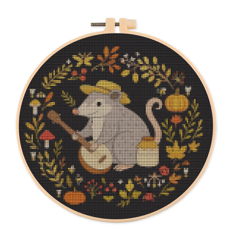 Cross Stitch Kit - Music Mouse | Adorable Animal Needlework | Perfect For Handmade Crafters - 20×20cm - image 0