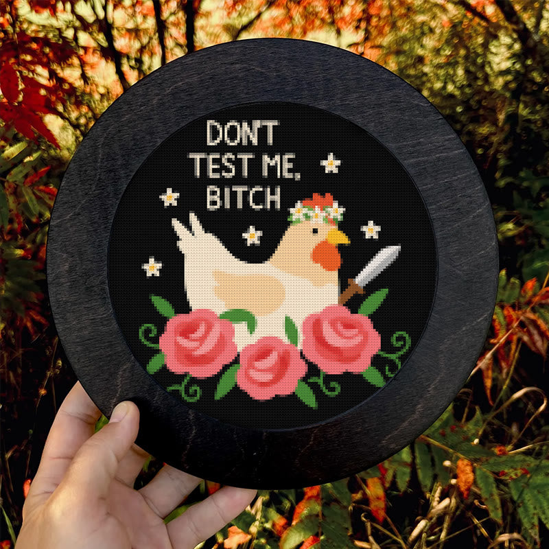 Cross Stitch Kit - Rude Chicken With Roses | Floral Stitch Craft | Creative Handmade Decoration - image 2