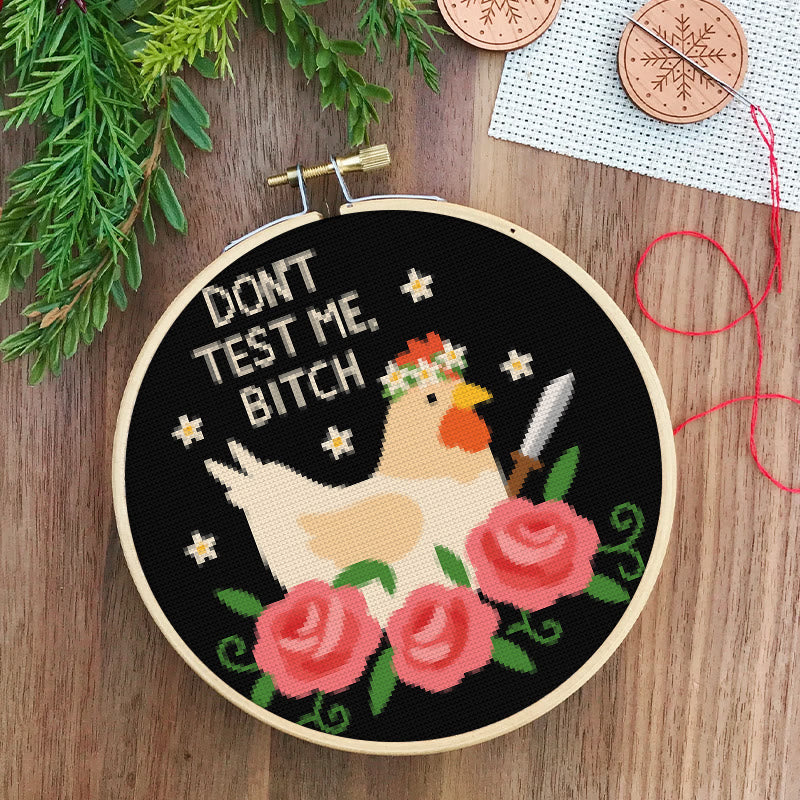 Cross Stitch Kit - Rude Chicken With Roses | Floral Stitch Craft | Creative Handmade Decoration - image 5