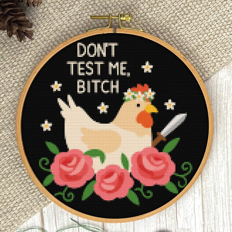 Cross Stitch Kit - Rude Chicken With Roses | Floral Stitch Craft | Creative Handmade Decoration - image 7