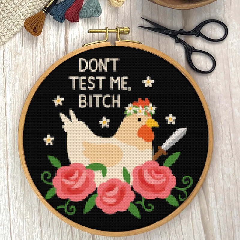 Cross Stitch Kit - Rude Chicken With Roses | Floral Stitch Craft | Creative Handmade Decoration - image 6