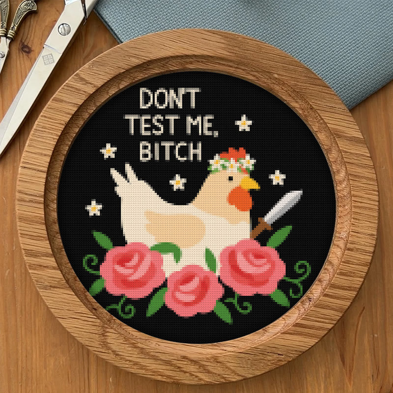 Cross Stitch Kit - Rude Chicken With Roses | Floral Stitch Craft | Creative Handmade Decoration - image 4