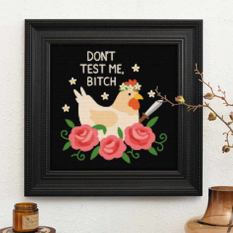 Cross Stitch Kit - Rude Chicken With Roses | Floral Stitch Craft | Creative Handmade Decoration - image 9