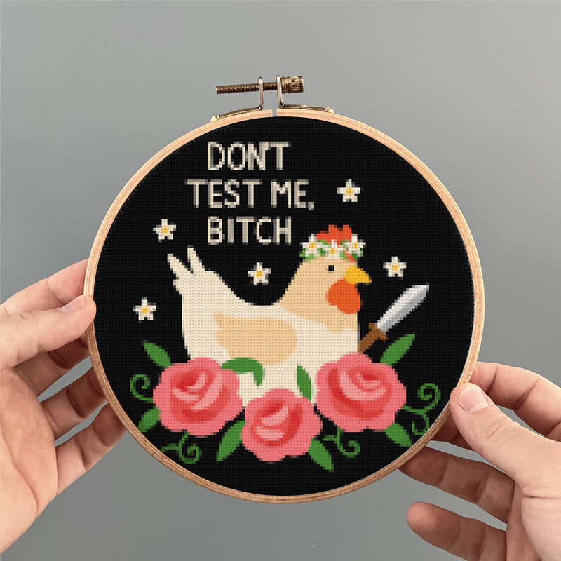 Cross Stitch Kit - Rude Chicken With Roses | Floral Stitch Craft | Creative Handmade Decoration - image 8