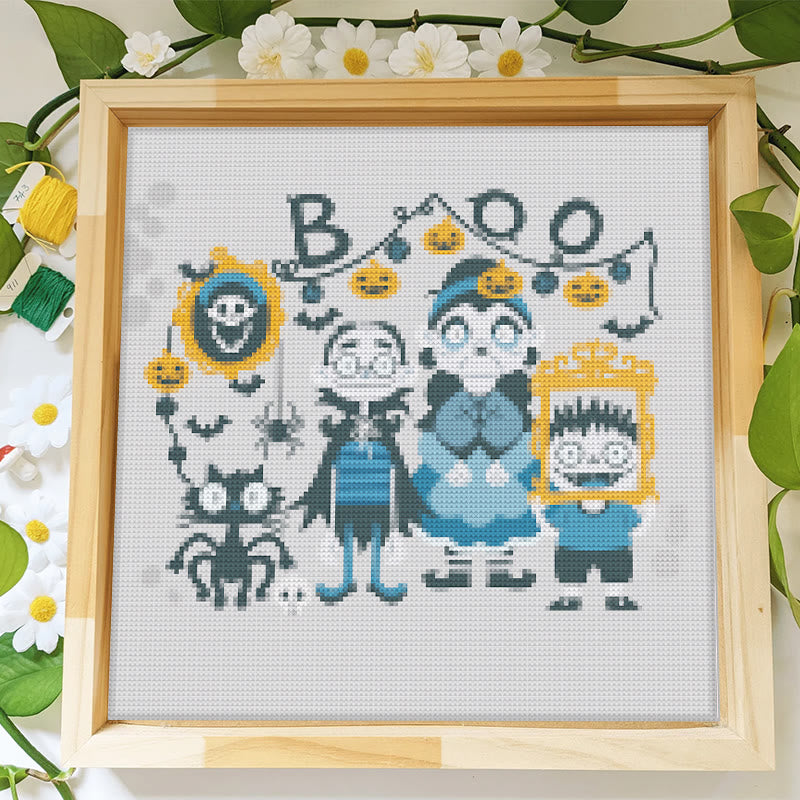 Cross Stitch Kit - Halloween Creepy Vampire | Perfect For Wall Decor | Diy Handmade Artwork - image 1