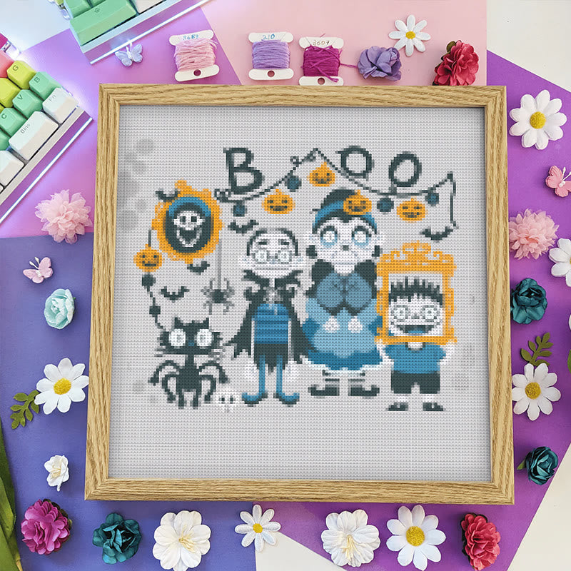 Cross Stitch Kit - Halloween Creepy Vampire | Perfect For Wall Decor | Diy Handmade Artwork - image 5