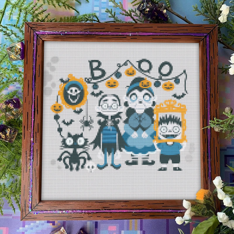 Cross Stitch Kit - Halloween Creepy Vampire | Perfect For Wall Decor | Diy Handmade Artwork - image 2